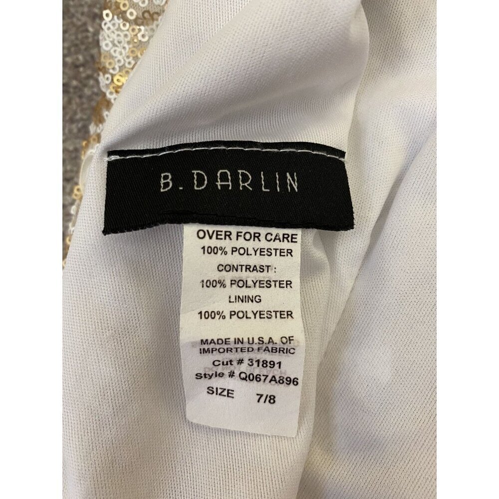 B. Darlin Women's Dress Size 7 / 8 Pink Gold Sleeveless Back Zip Made in USA EUC - Picture 9 of 10